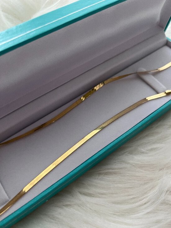 10K Yellow Gold Herringbone Necklace - Picture 1 of 3